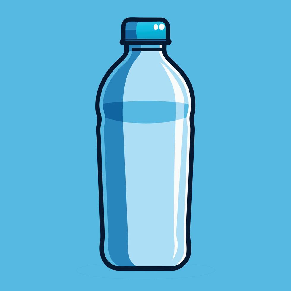 Plastic Water Bottle Illustration Hydration and Healthy Living Concept vector