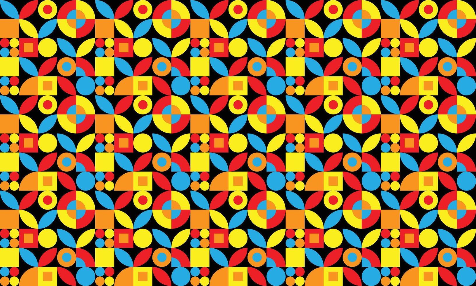 Seamless Geometric Pattern with Retro Colors vector