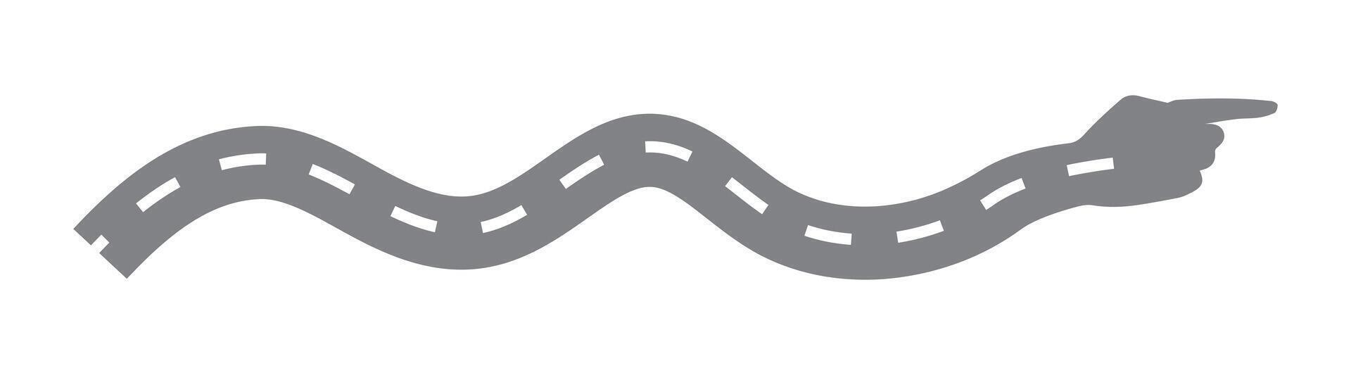 hand gesture Curved Road direction Icon Representing Pathway, Progress, and Navigation Concepts vector