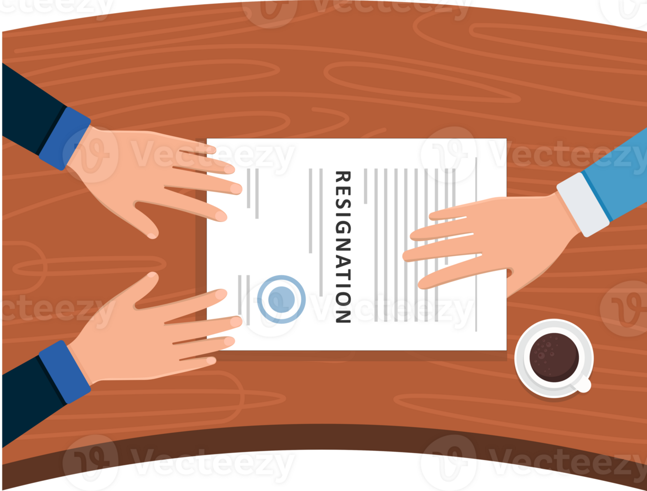 resignation letter paper document quit from job resigned from work top view png