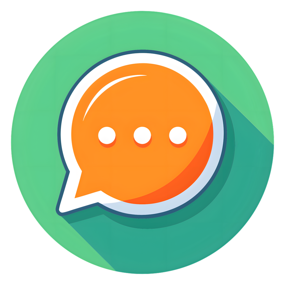 Vibrant chat bubble icon illustration for instant messaging application png