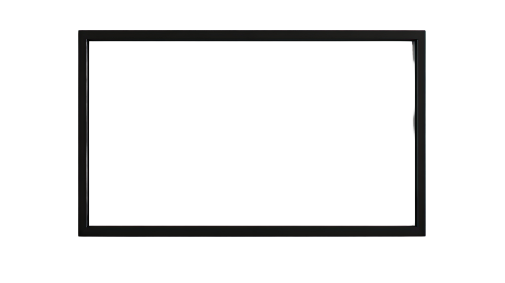 A modern black frame with a digital screen, ideal for showcasing various content in a sleek environment. png