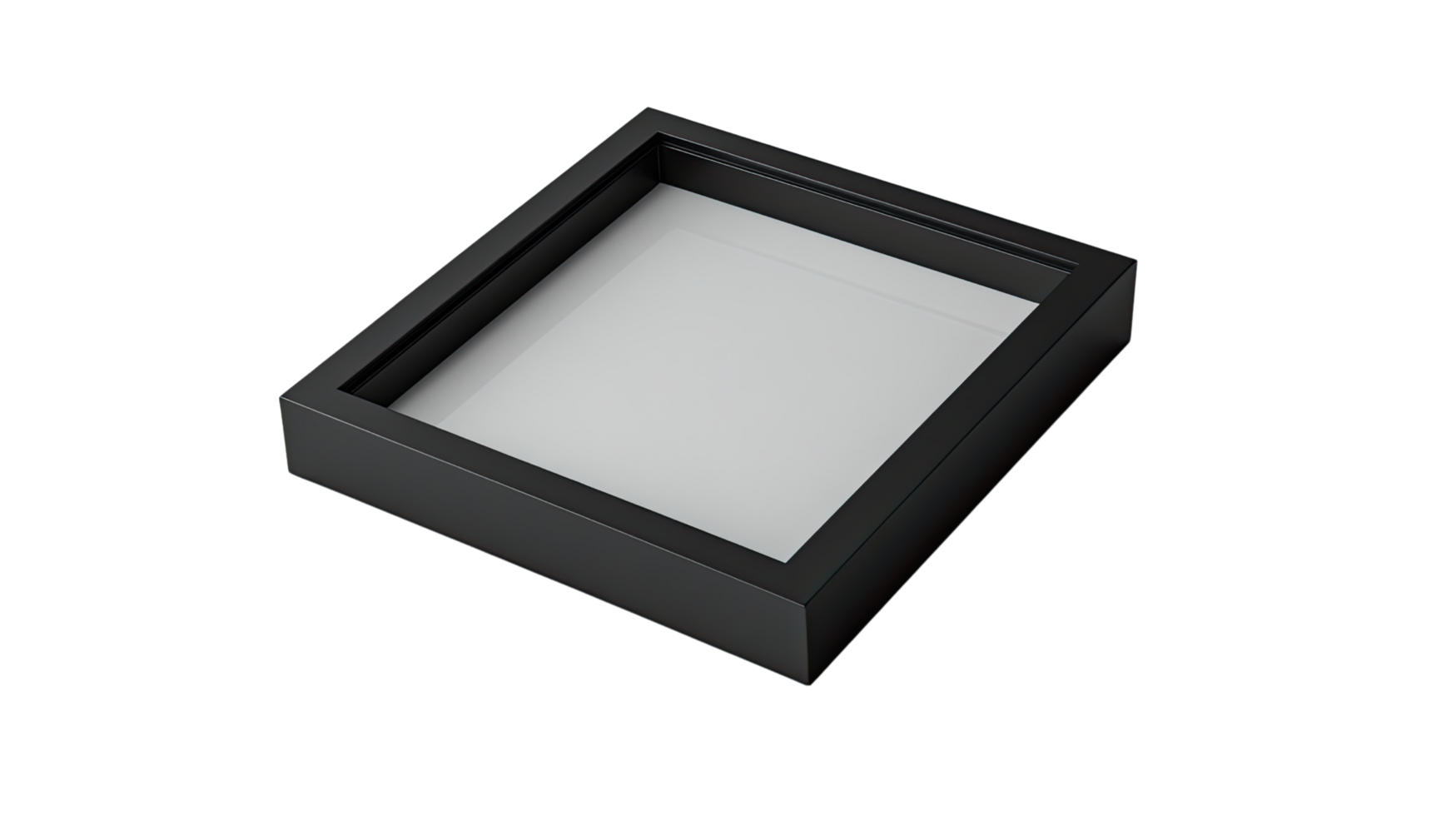 A simple black square frame showcasing a minimalist design for versatile display options in graphic projects. png
