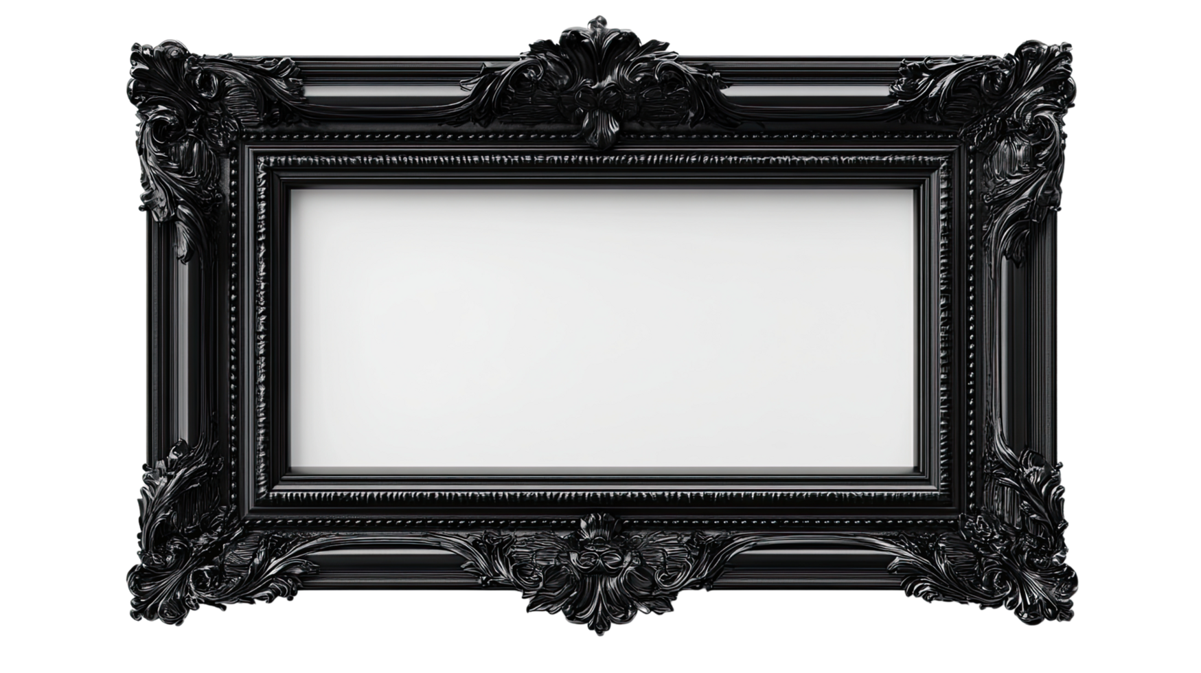 Elegant black vintage frame design perfect for showcasing art or photos with a touch of sophistication and style. png