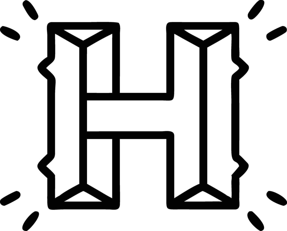 Modern and clean 3D letter H with translucent elements, perfect for branding and stylish digital art designs vector