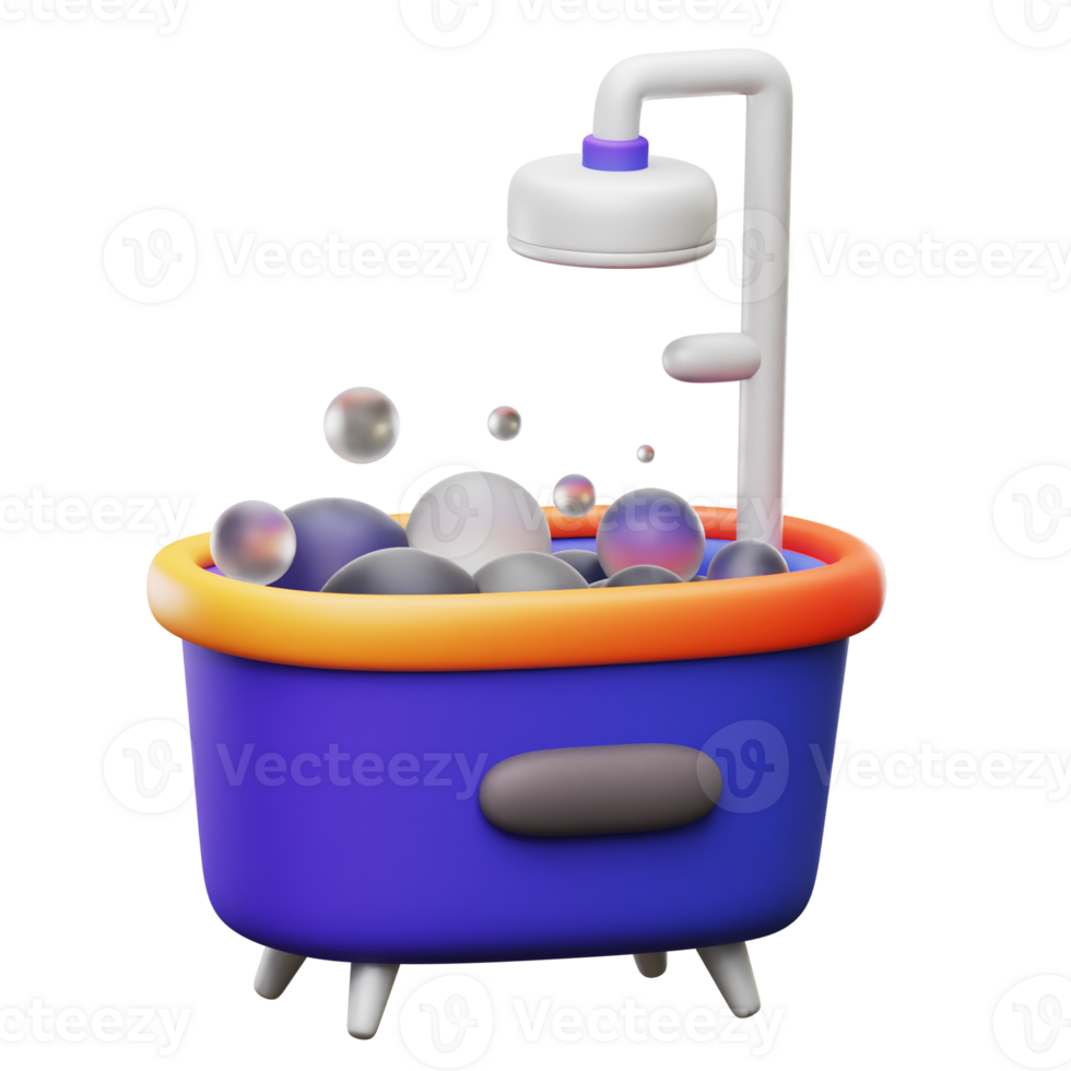 Bathub Icon 3D object Illustration png