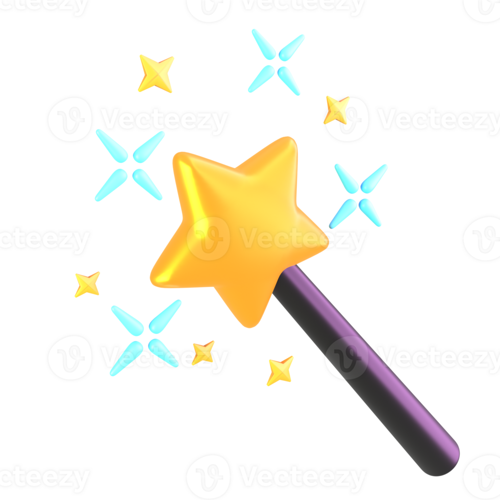 magic stick 3D Illustration png