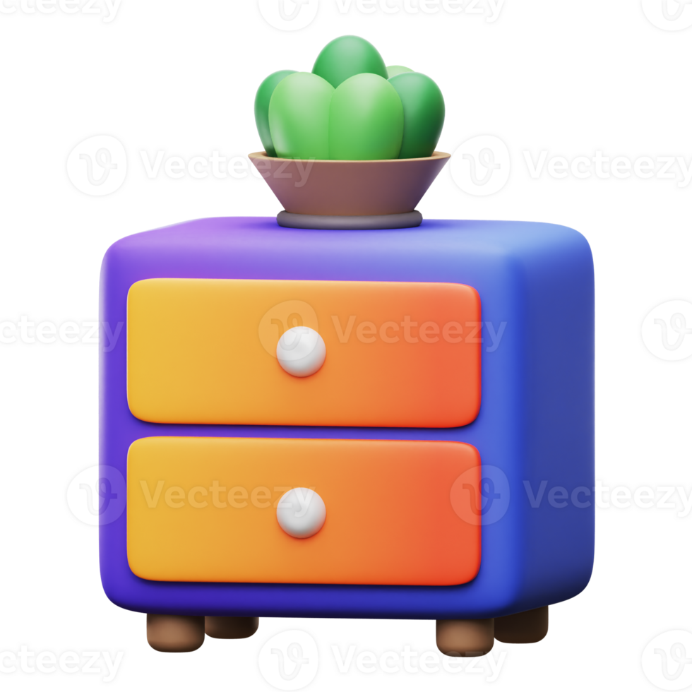 Cabinet Icon 3D object Illustration png