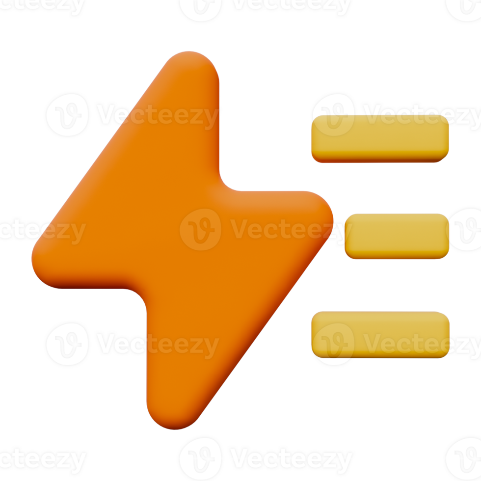 Fast Flash 3D object Illustration png