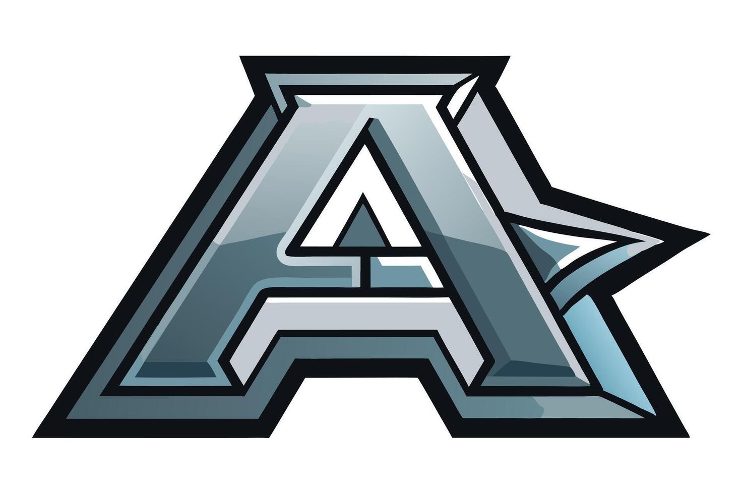 Stylized geometric letter A with a sticker effect, offering a fresh and vibrant look ideal for logos and urban designs vector