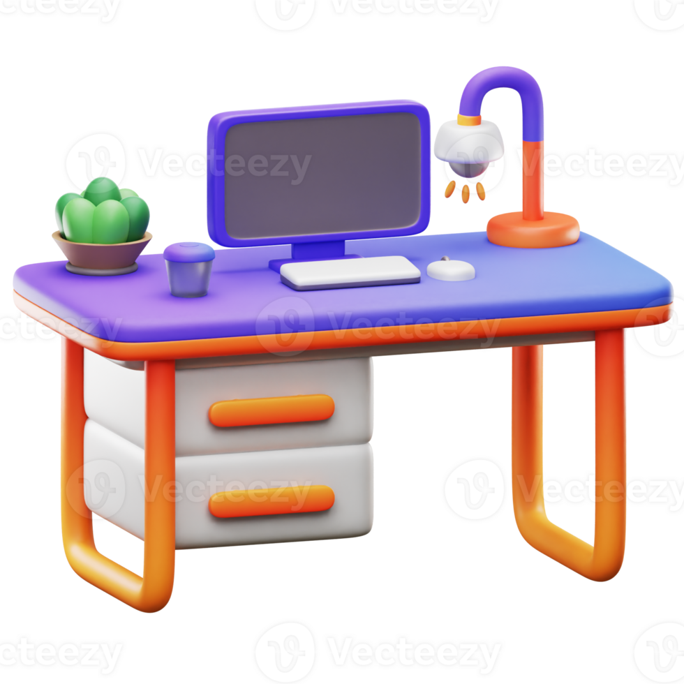 Desk Icon 3D illustration png