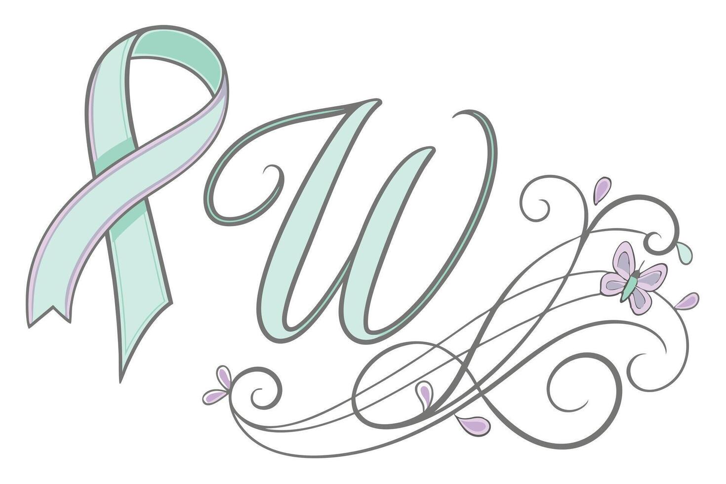 A unique and intricate design of letter W formed from intertwined ribbons, blending elegance with creative fluidity vector