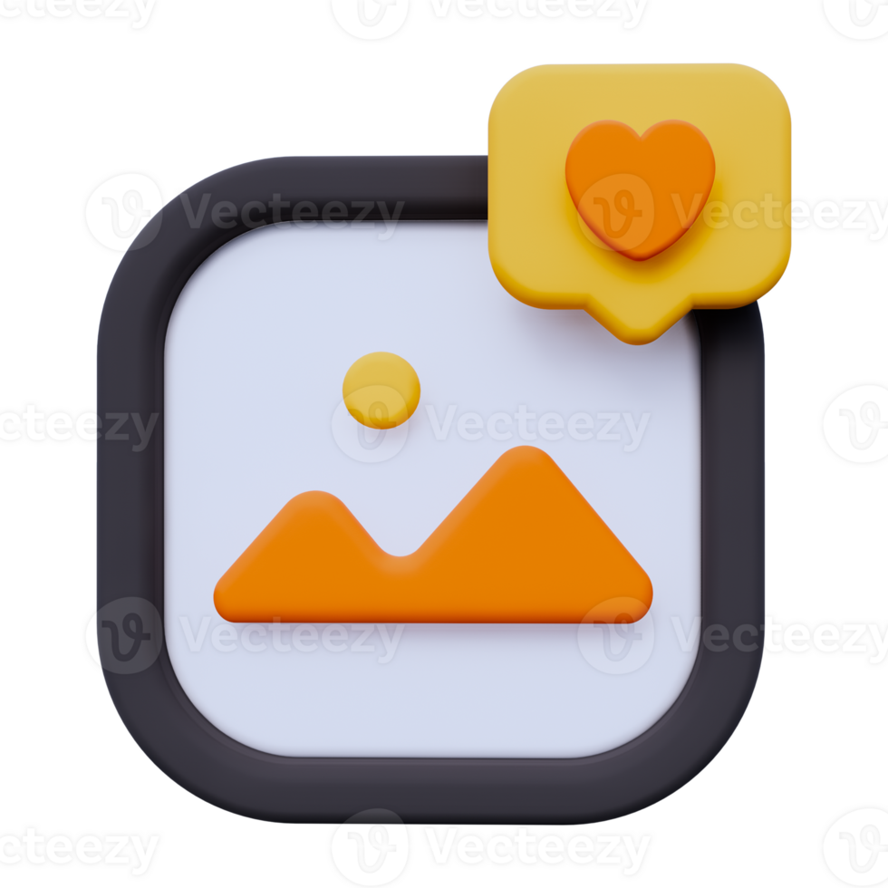 Favorite Photo 3D object Illustration png