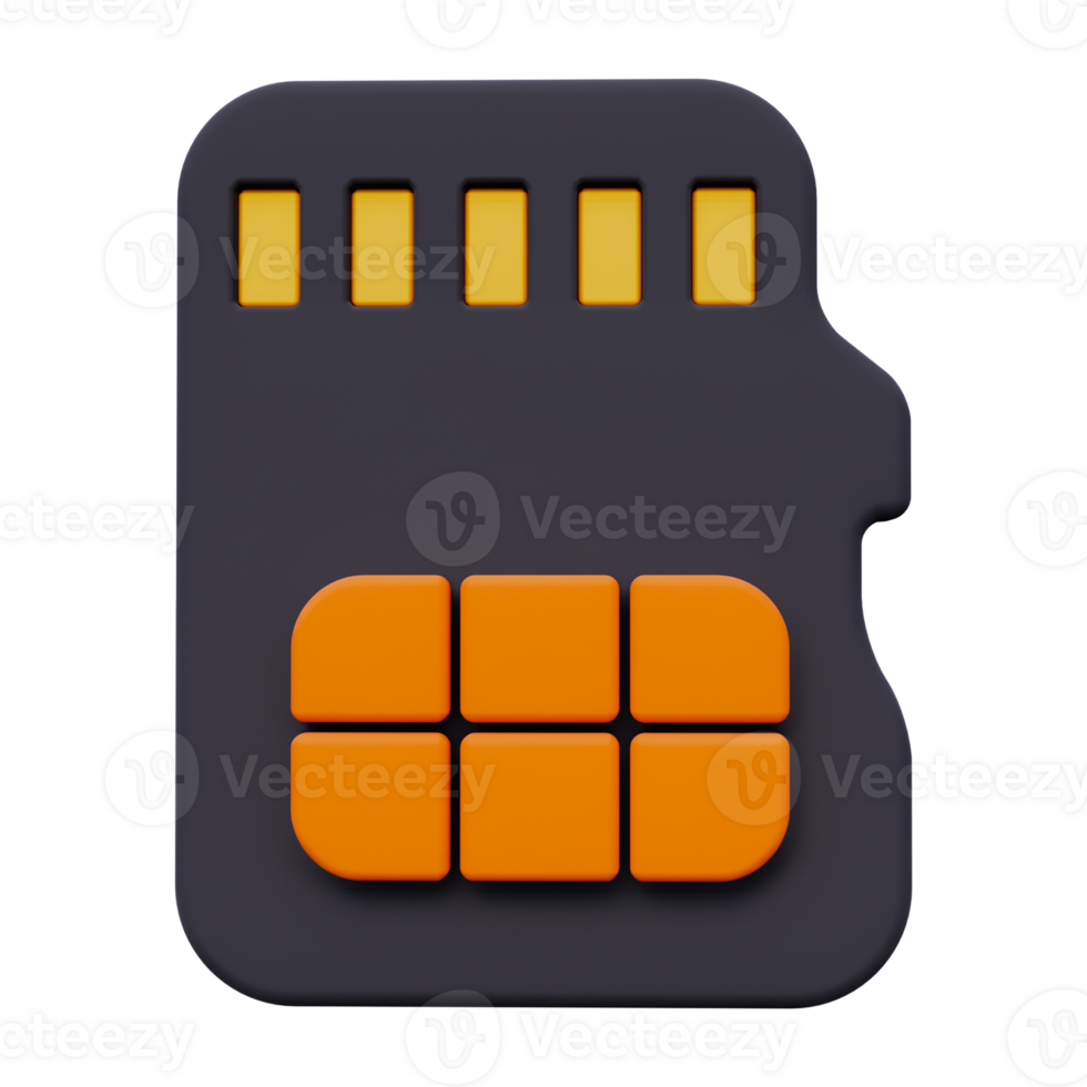 Memory Card 3D object Illustration png