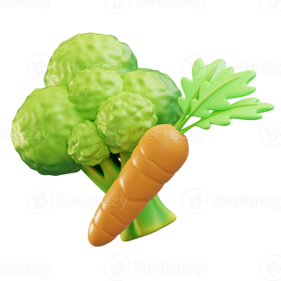 Vegetables 3D illustration png