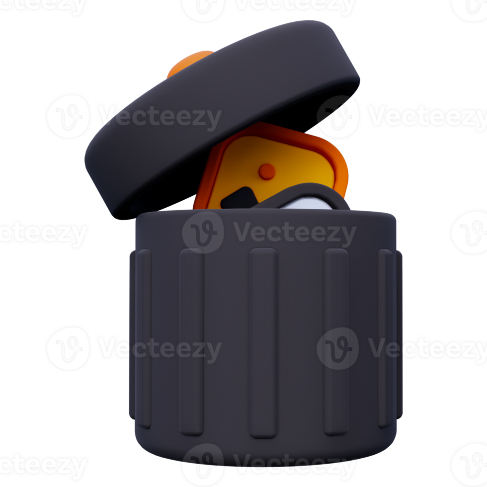 Trash 3D object Illustration png