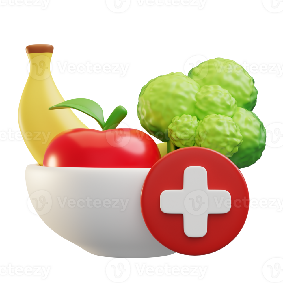 Healty Eating 3D illustration png