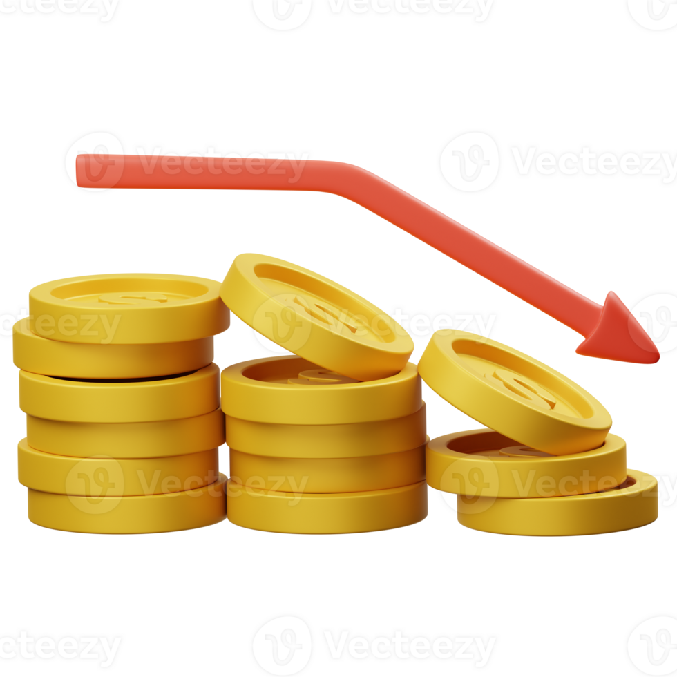 Business Loss 3D object Illustration png