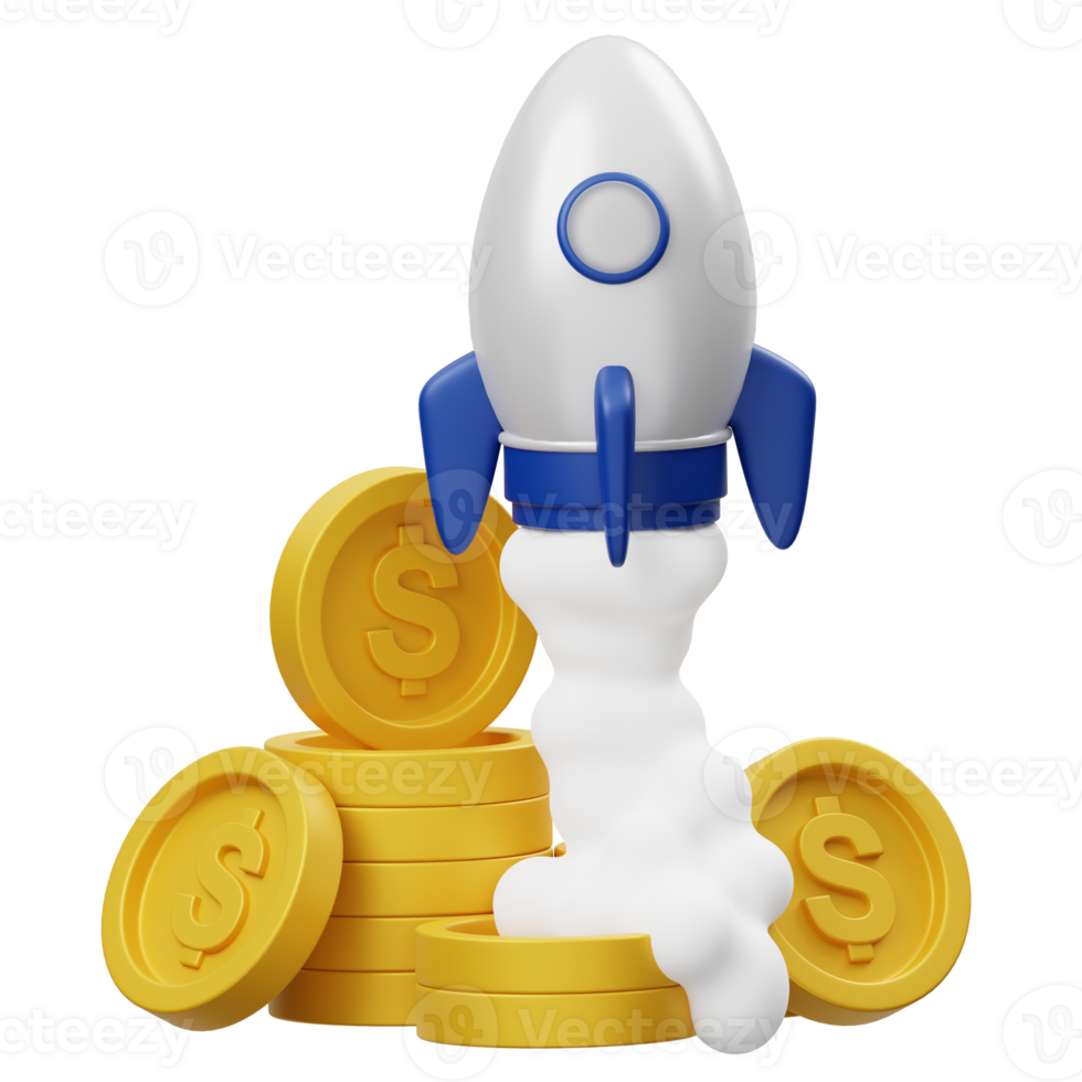 Financial Startup 3D object Illustration png