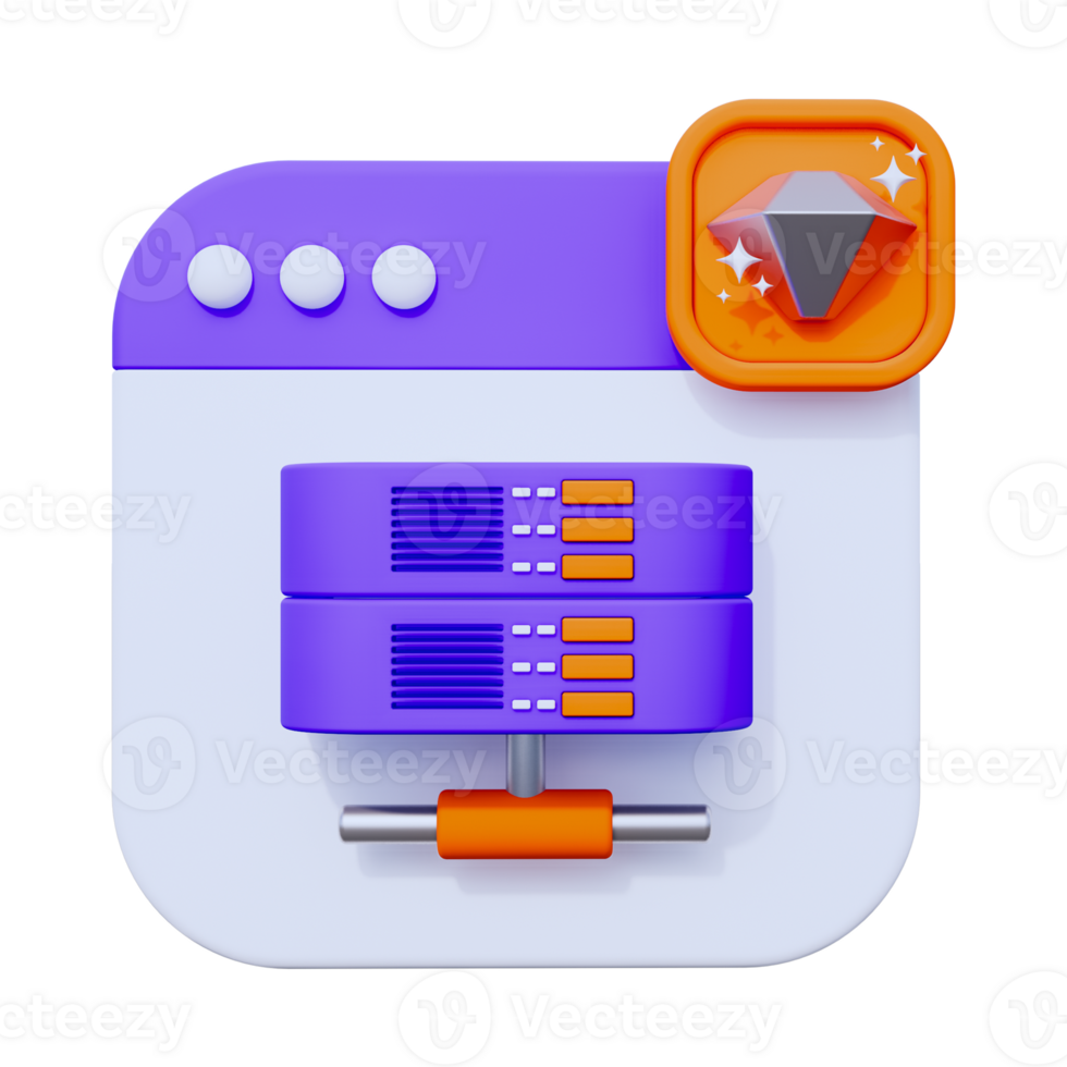 Premium Hosting 3D object Illustration png