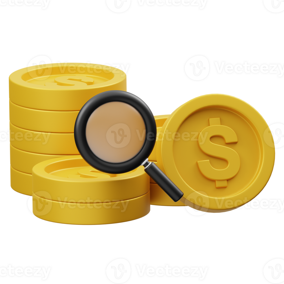 Search Money 3D object Illustration png
