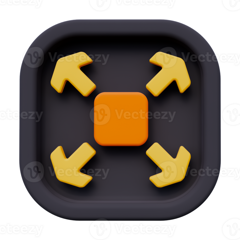 Zoom out 3D object Illustration png