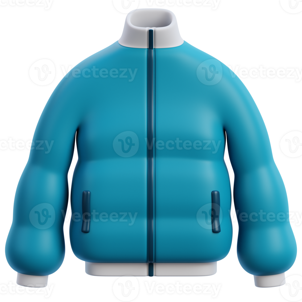Winter jacket 3D object Illustration png