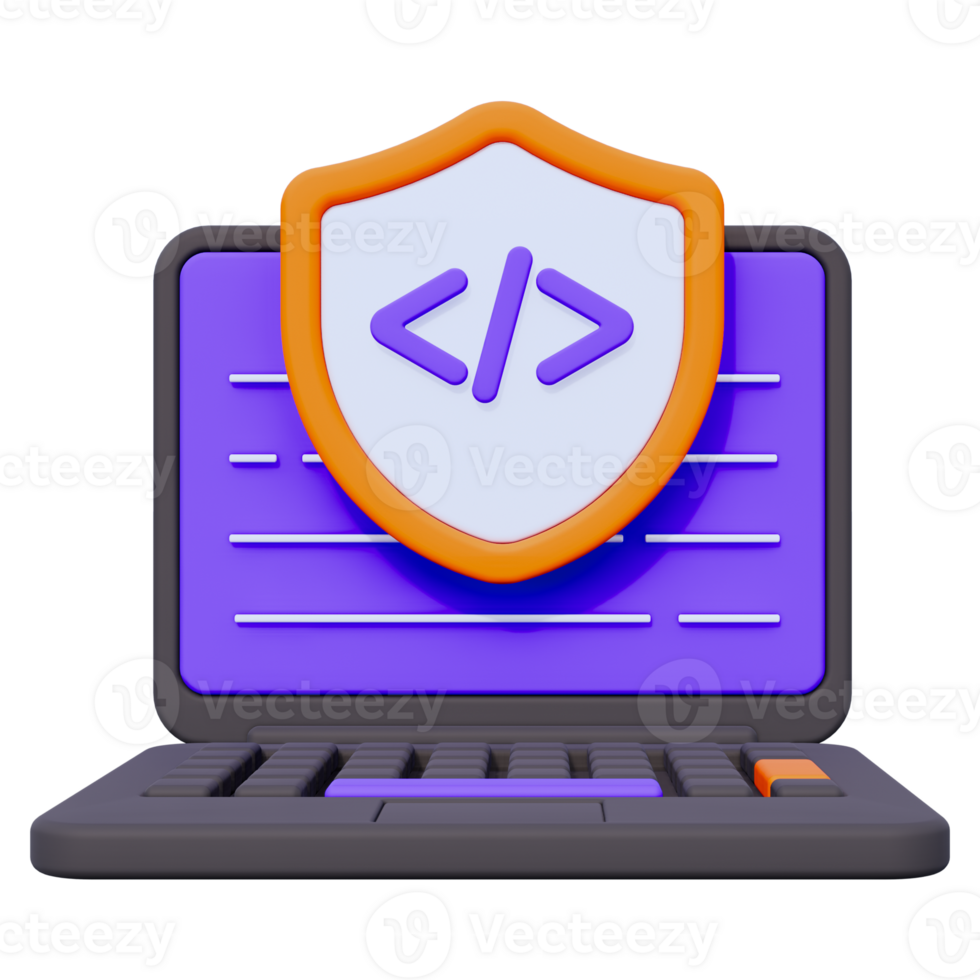 Code Shield 3D object Illustration png