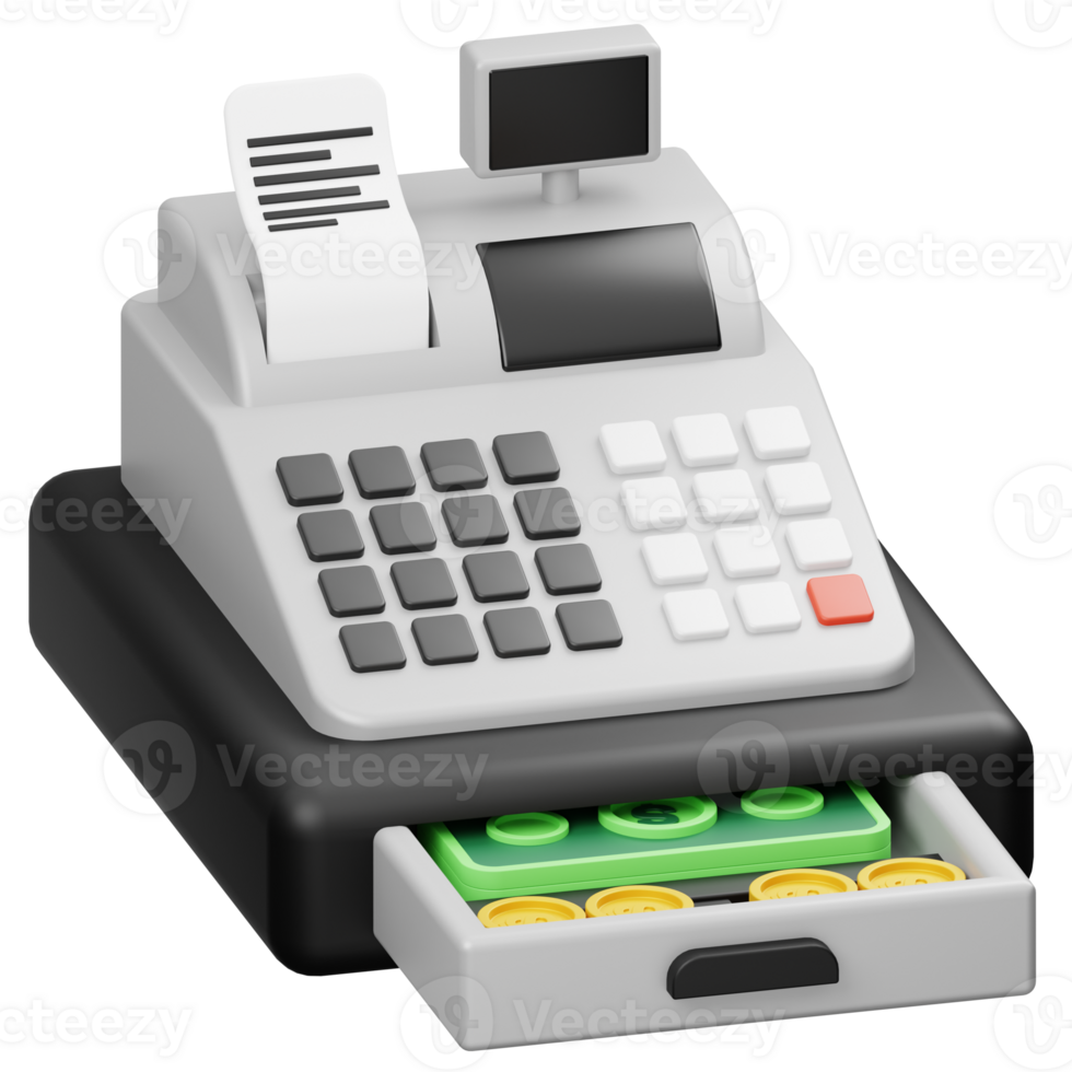 Cash Register 3D object Illustration png
