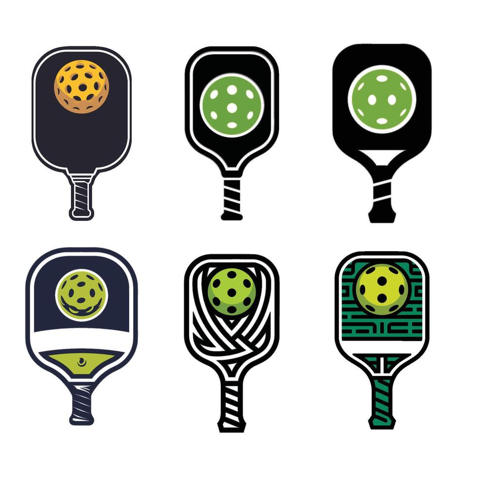 Pickleball Paddles Various Shapes vector
