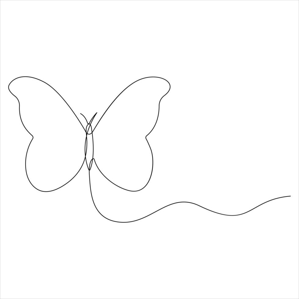 Minimalist Butterfly line art Illustration vector