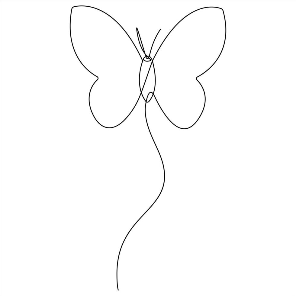 Minimalist Butterfly Line Art drawing illustration vector