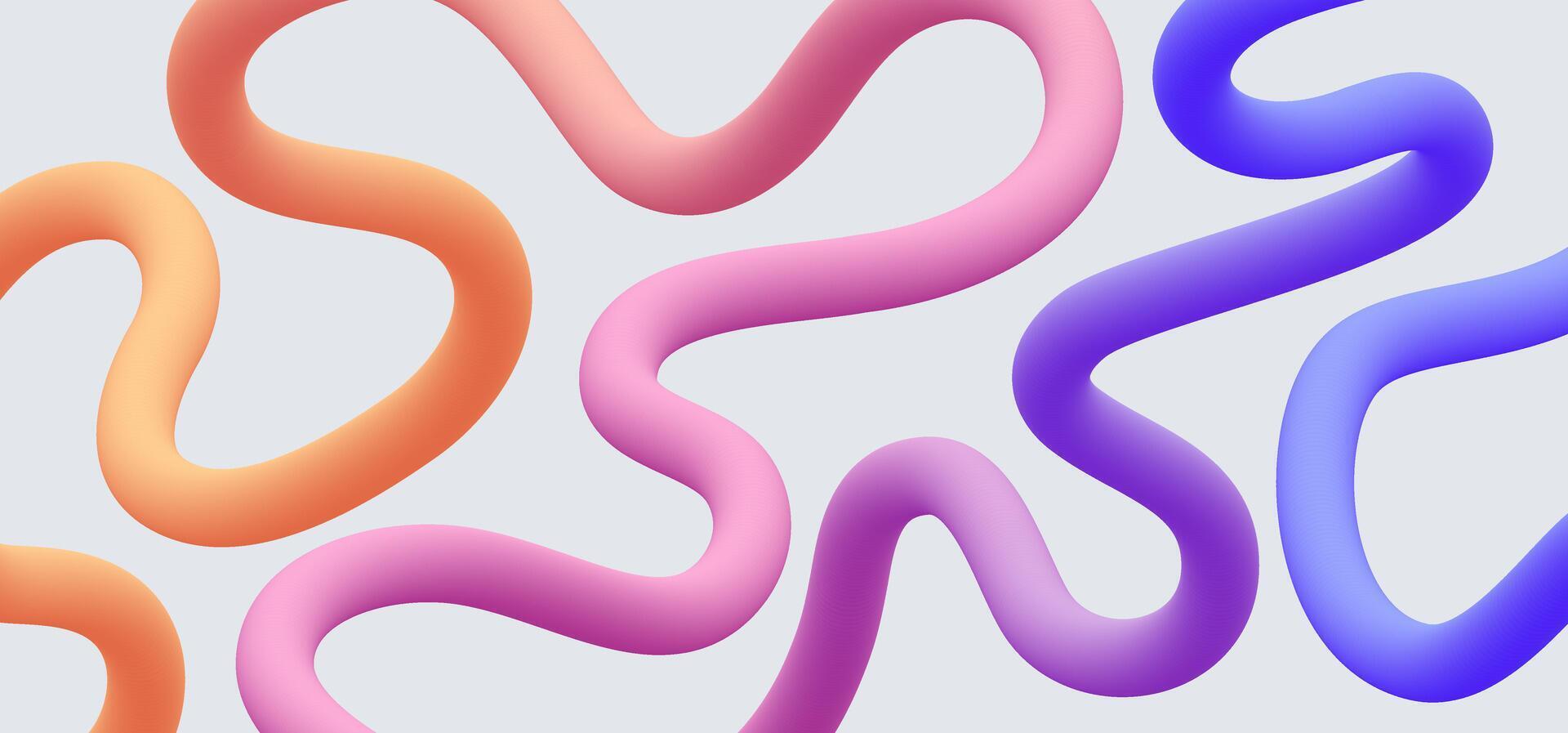 3d colorful ribbon pattern on light background. vector