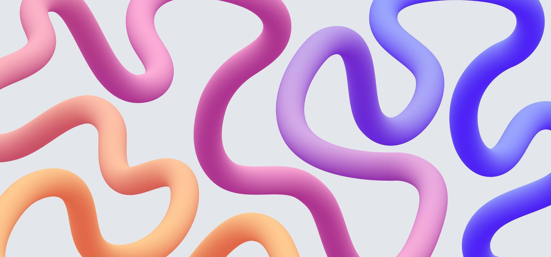 3d colorful ribbon pattern on white background. vector