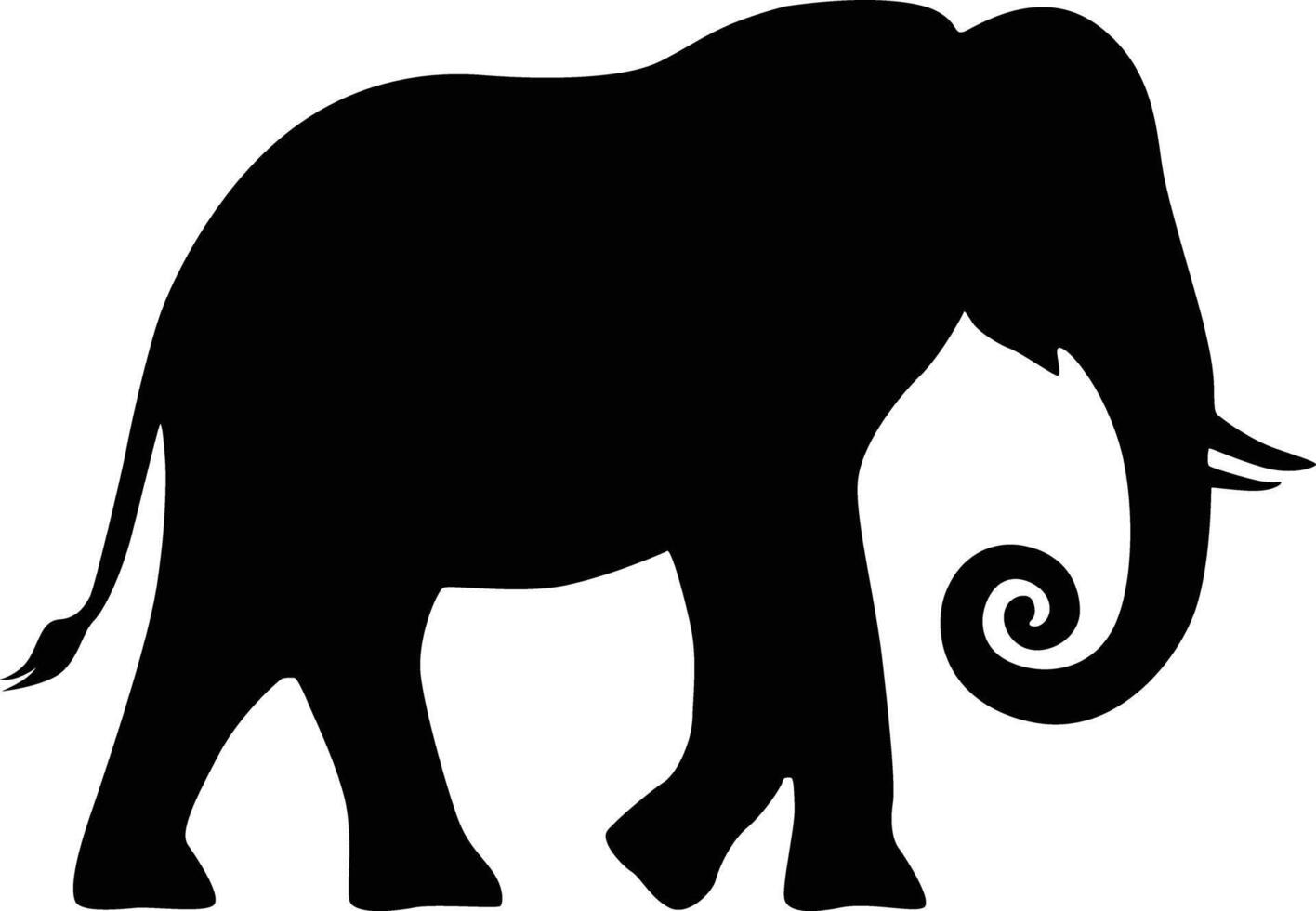 Majestic Elephant Silhouette Symbolizing Strength and Wisdom vector
