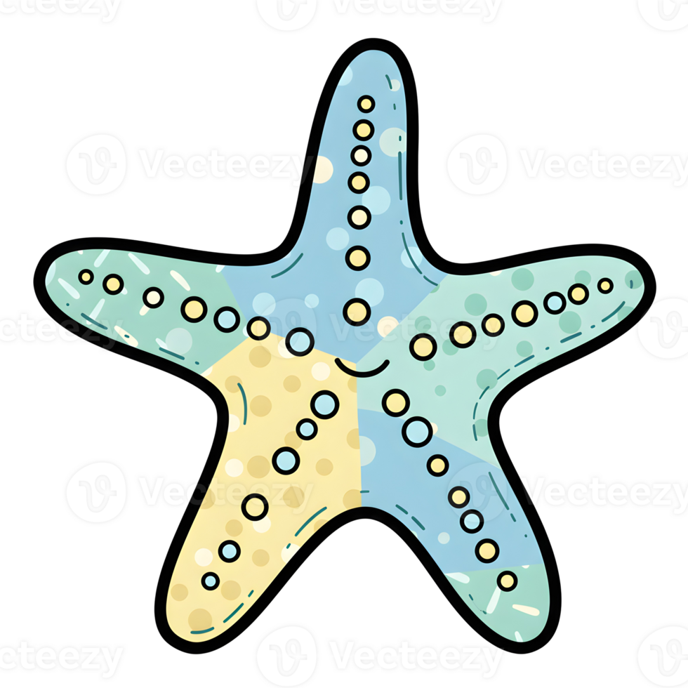 A starfish sticker with dots on it png