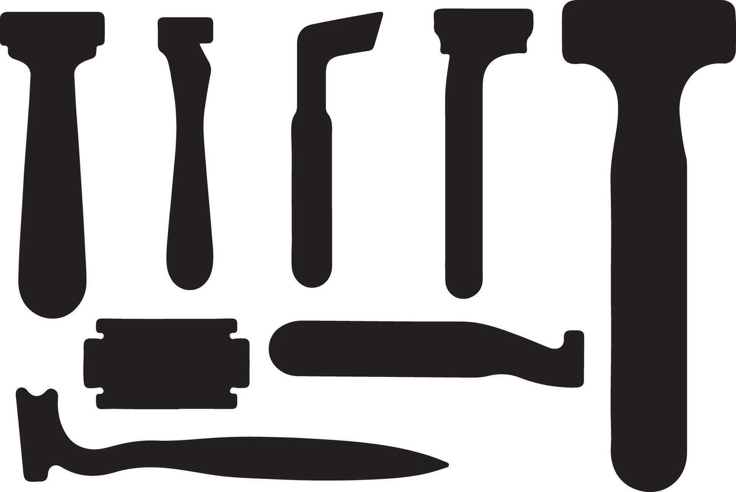 Collection of Shaving Razor Silhouettes for Grooming and Barber Design Projects vector