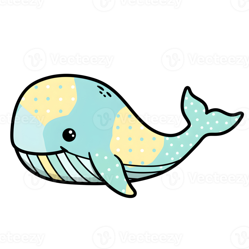A whale with polka dots on its back png