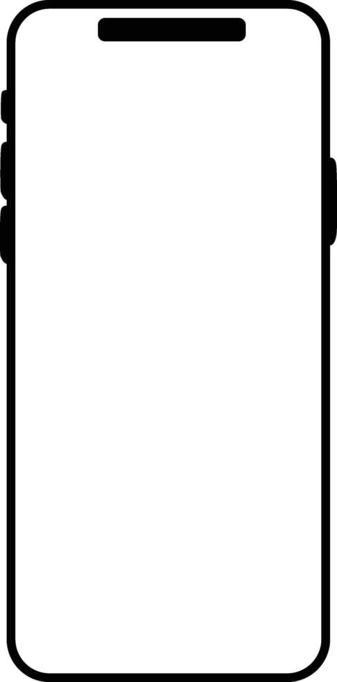 Sleek iPhone 16 Series Mockup with Front Silhouette Outline for Modern Designs vector