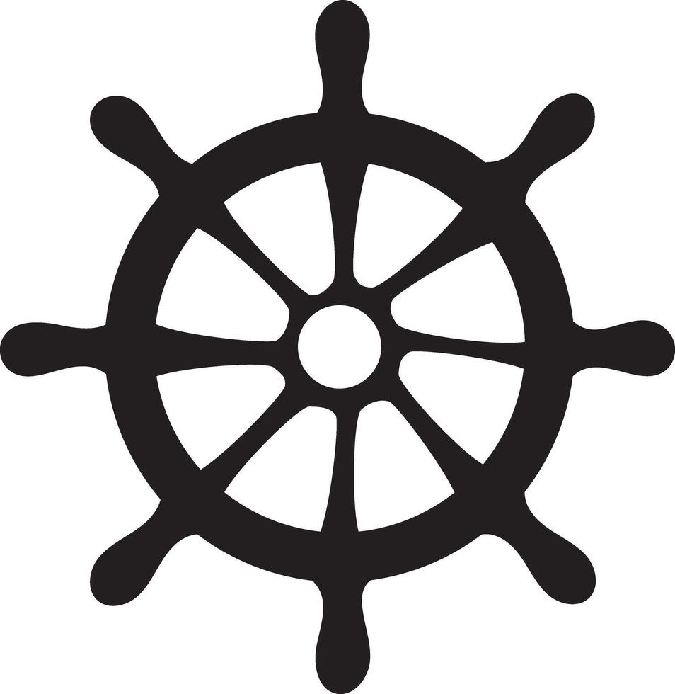 Ship Wheel Silhouettes Design On White Background vector