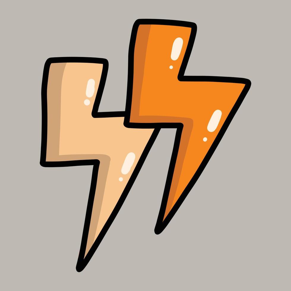 Orange and Yellow Lightning Bolt Icon vector