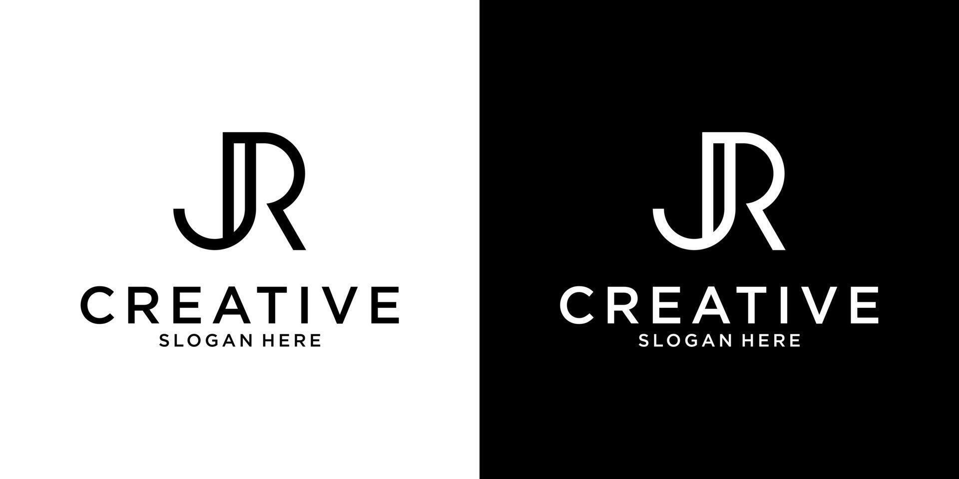 JR or RJ initial letter logo design vector