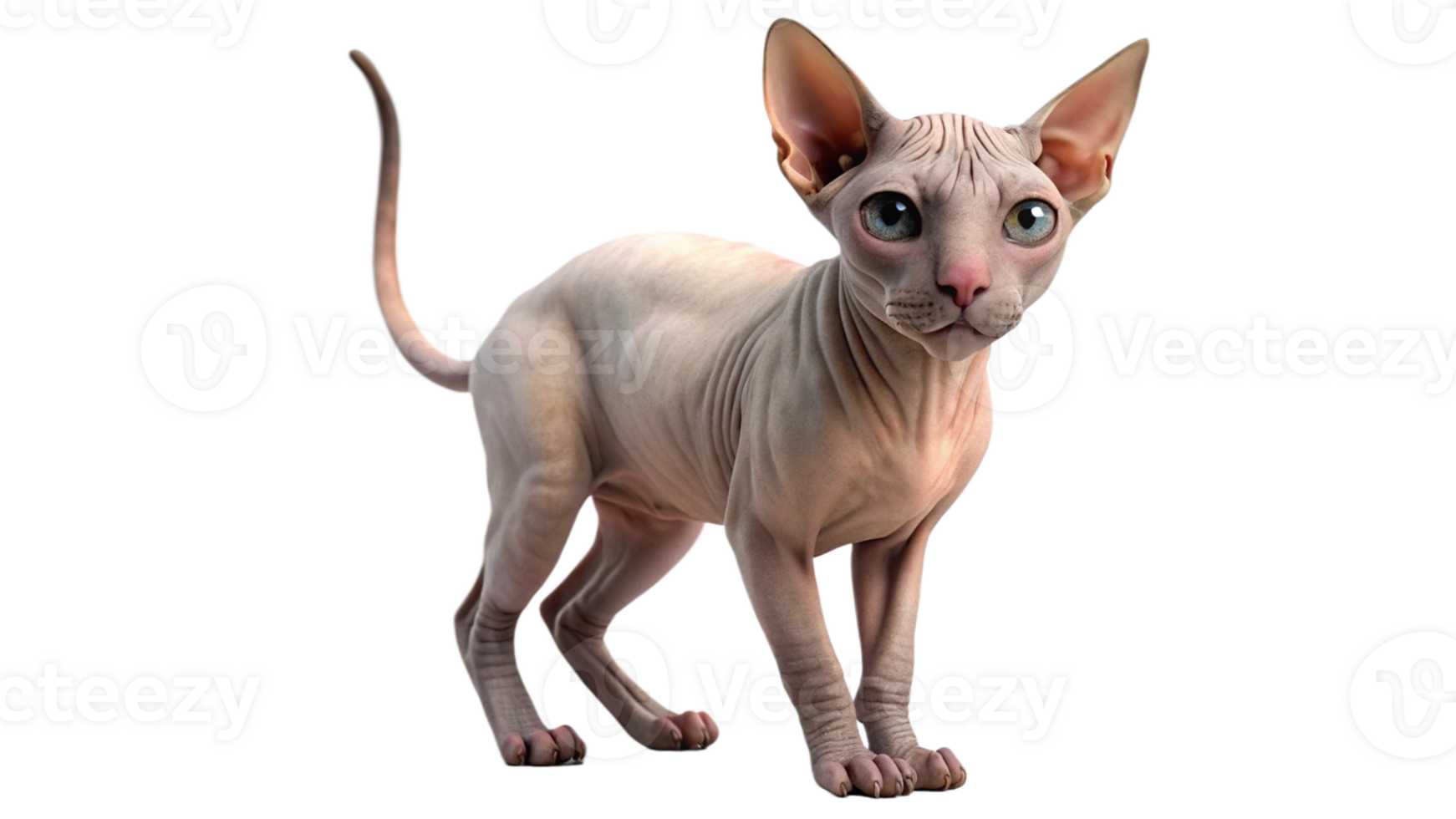 Sphynx cat 3D CAT Render transparent Background png