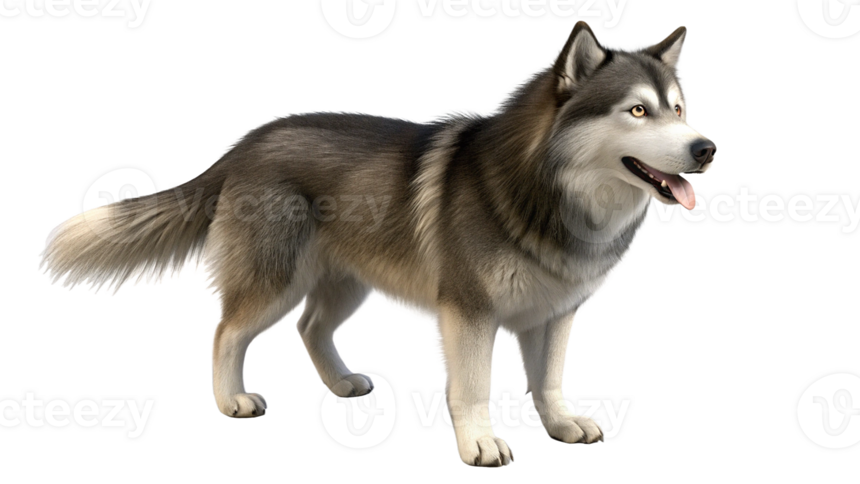 Alaskan Malamute 3D Dog Render Transparent Background png