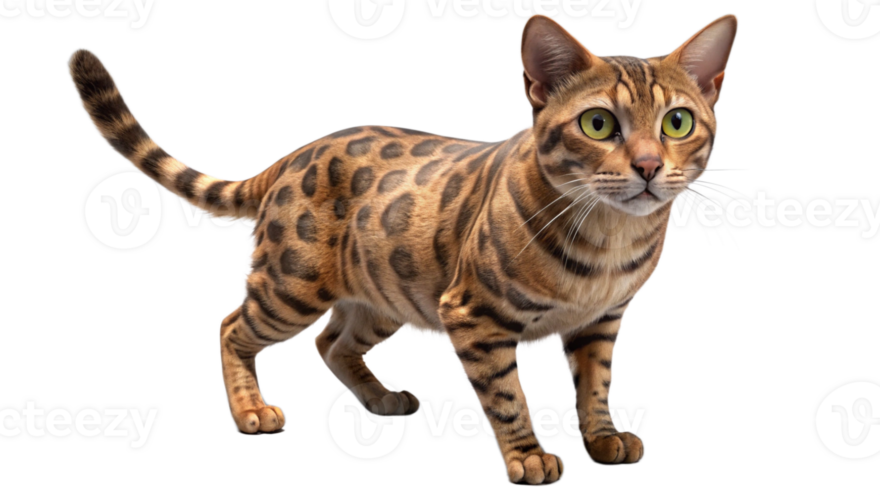 Bengal cat 3D CAT Render transparent Background png