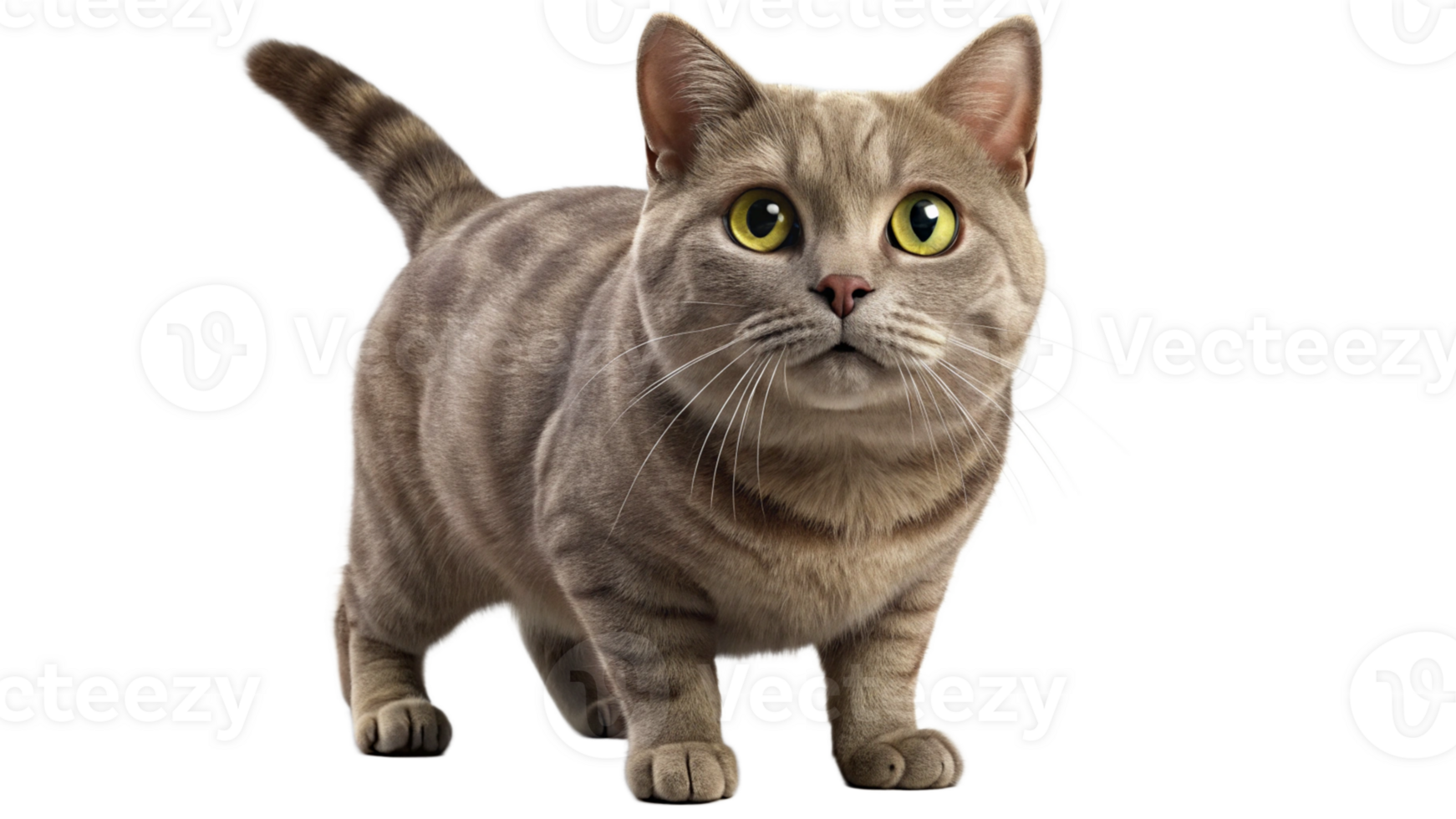 British Shorthair cat 3D CAT Render transparent Background png