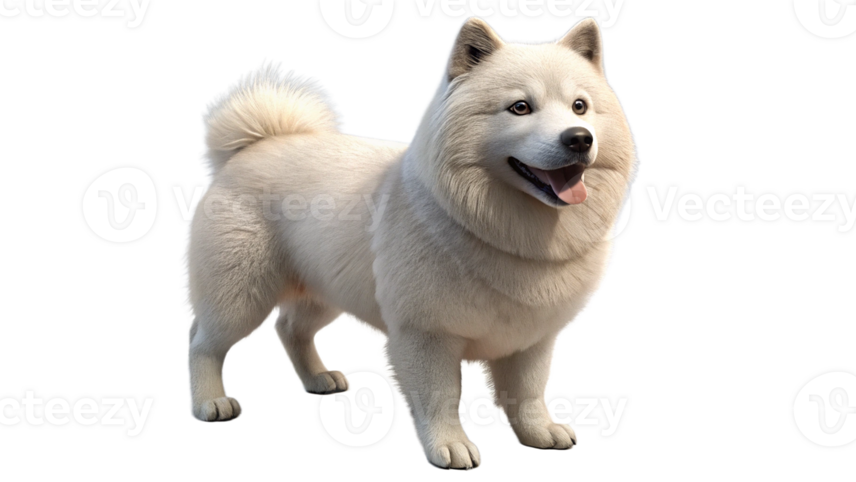 Samoyed 3D Dog Render Transparent Background png
