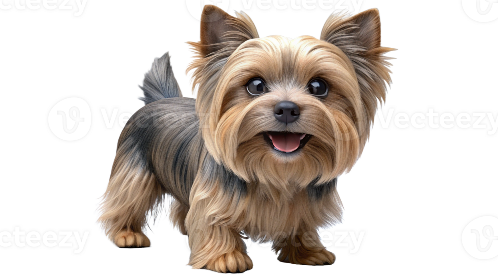 Yorkshire Terrier 3D Dog Render Transparent Background png