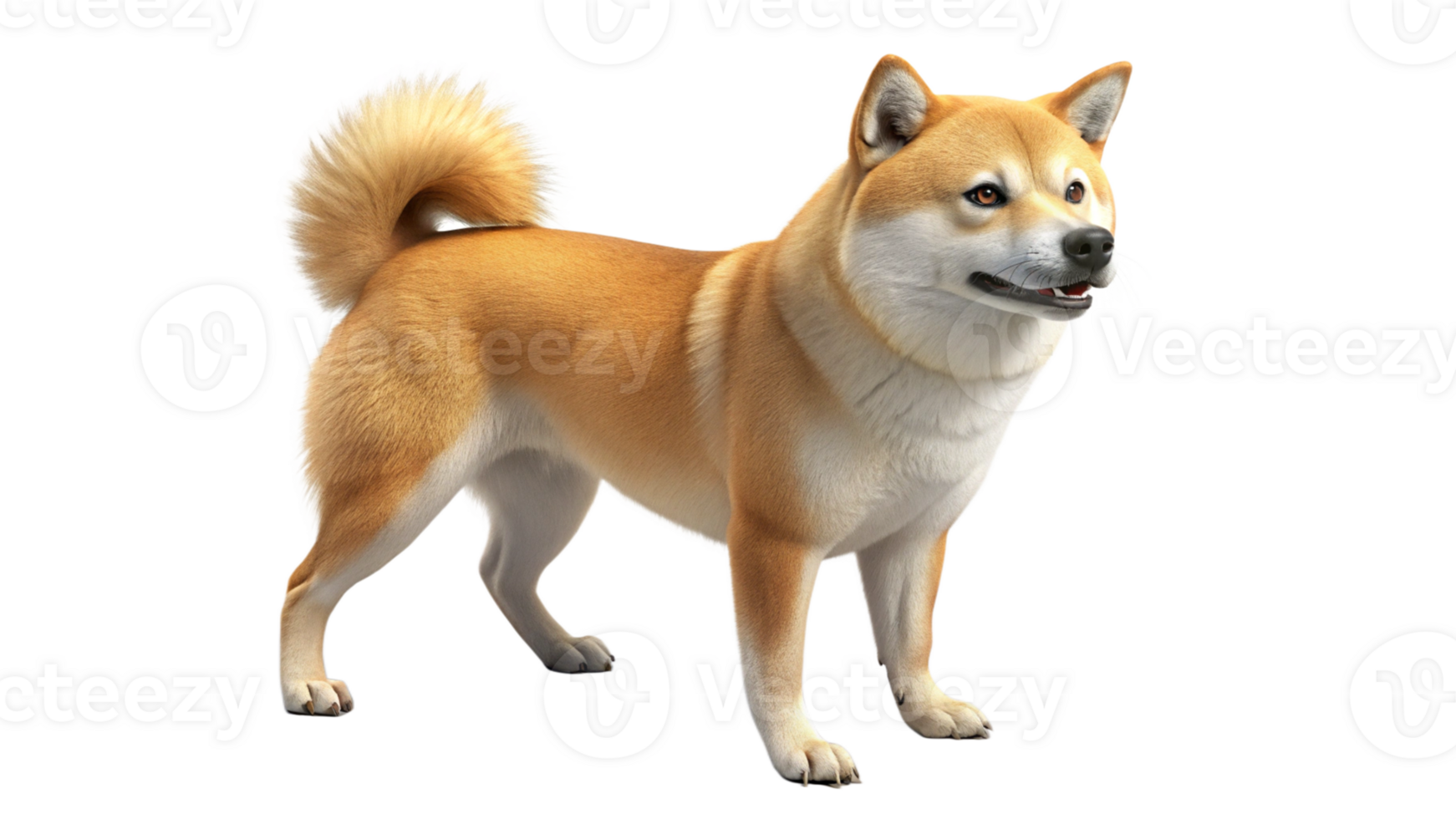 Shiba Inu 3D Dog Render Transparent Background png