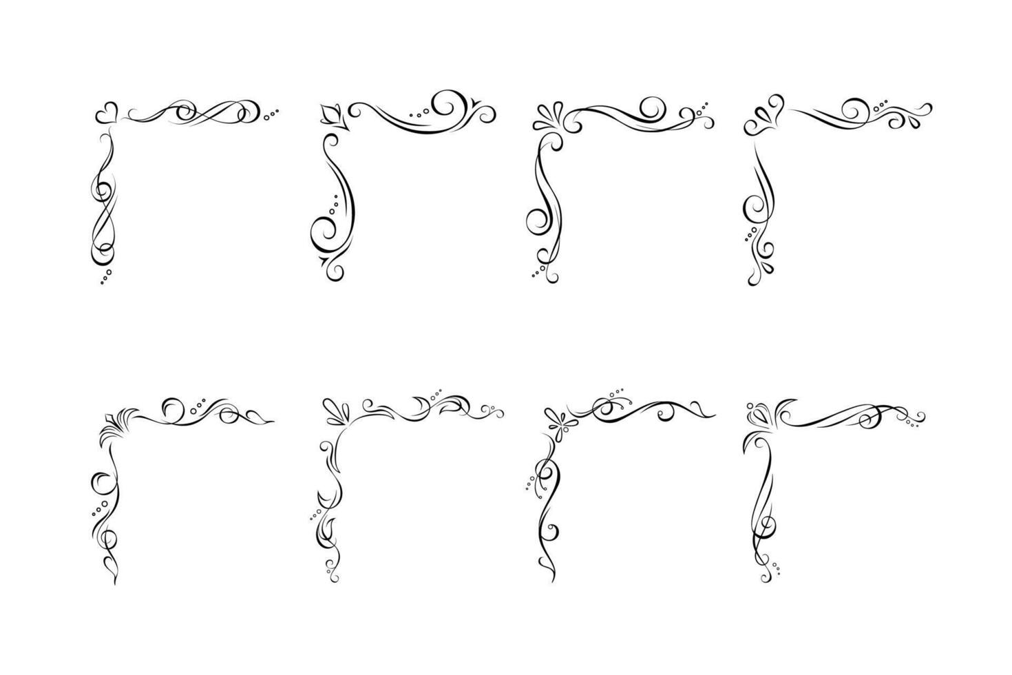 Fantasy vignette corner design elements vector
